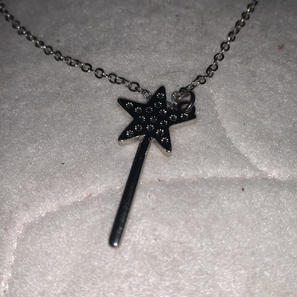 Charming Magic Wand Necklace Silver Tone Chain - Picture 4 of 4